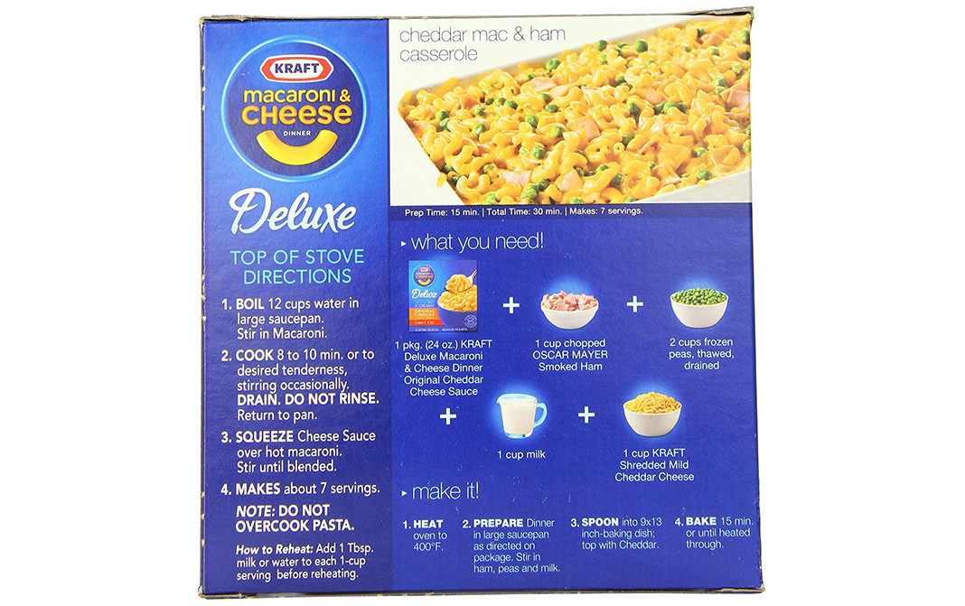 Kraft Macaroni Cheese Dinner, Deluxe Original Cheddar (Family Size) Box 680 grams GoToChef